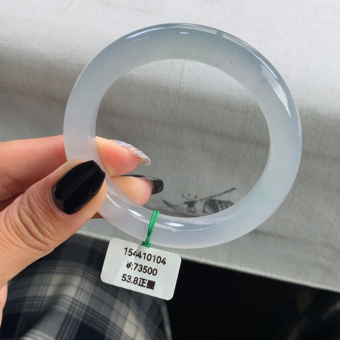 未镶嵌手镯翡翠一手）冰莹光蓝水手镯