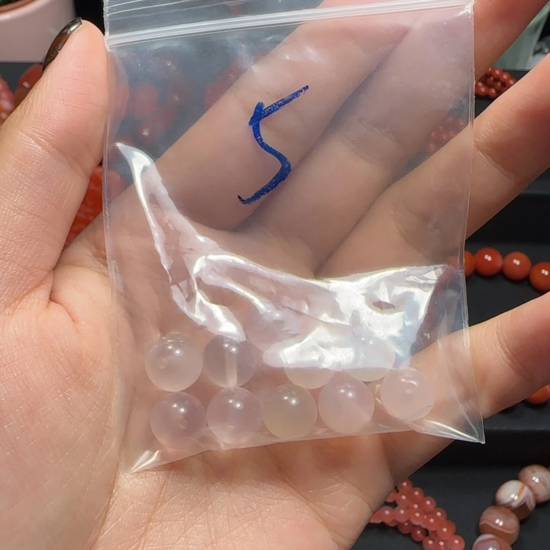 未镶嵌10颗荔枝冻散珠卡9mm+玛瑙/玉髓