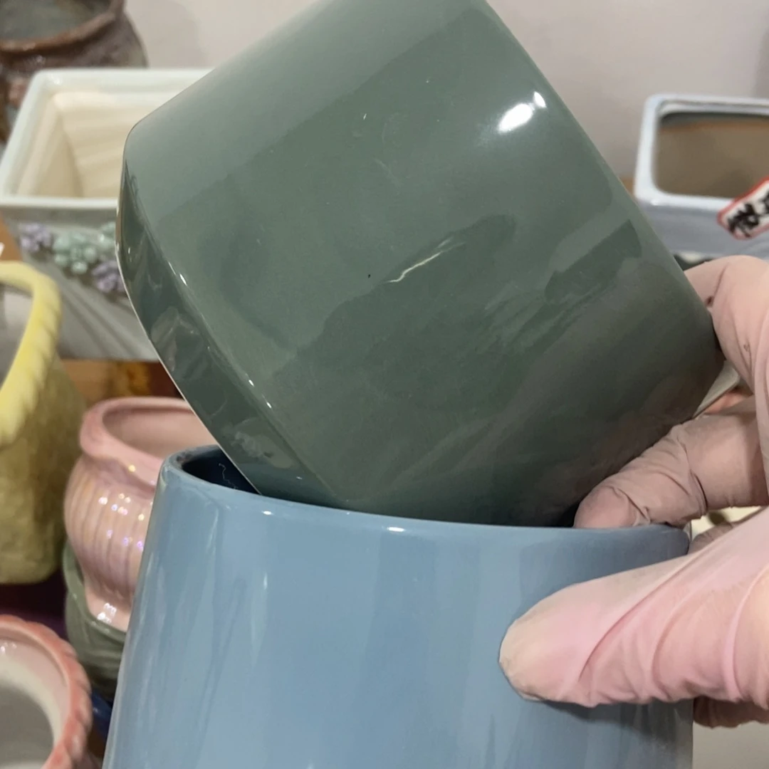 红陶高温陶瓷花盆