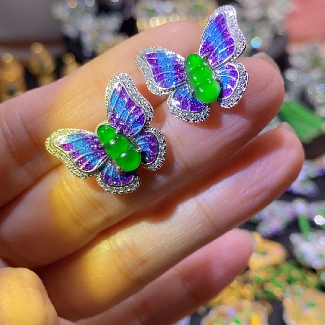 银S925镶嵌挂件翡翠