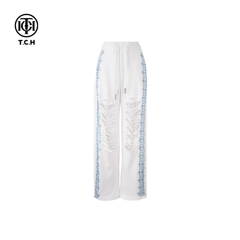 私服-TCH2025夏季新款烫钻时尚休闲百搭长裤T75A20E5096