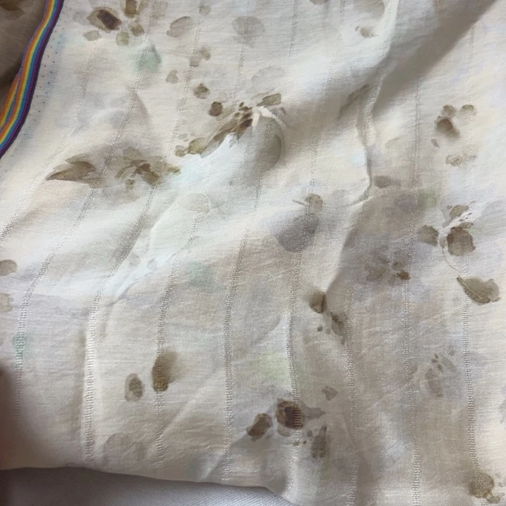 棉混纺咖色印花1米