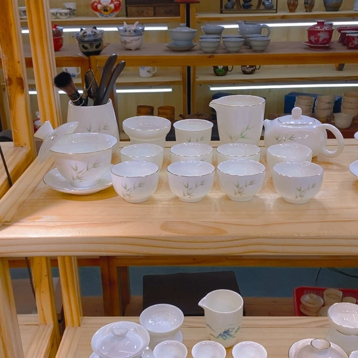 【不止】羊脂玉瓷茶具套装