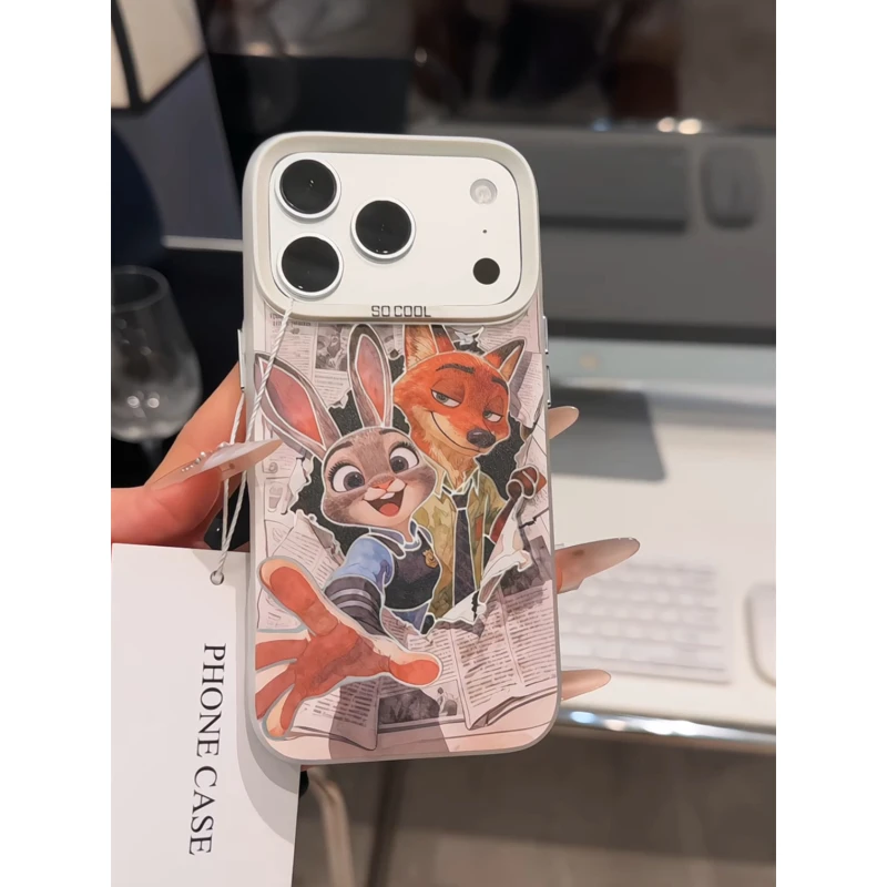 报纸朱迪尼克适用苹果17p手机壳16pm磨砂彩银华为p80荣耀小米17女