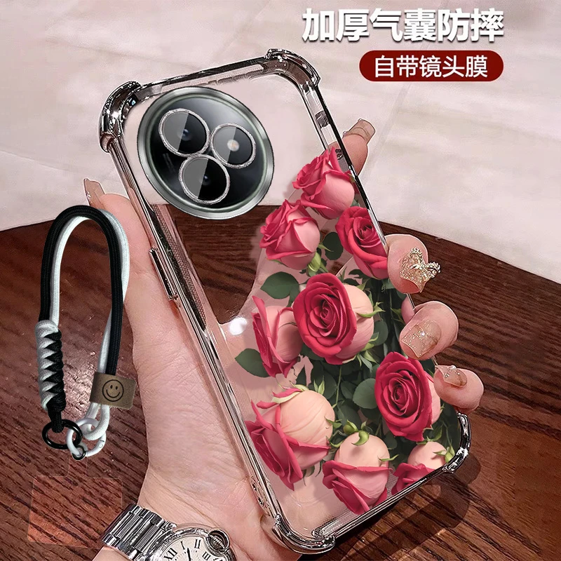 带镜头膜适用红米k80至尊版手机壳高颜值花朵防摔软壳 全包轻奢女