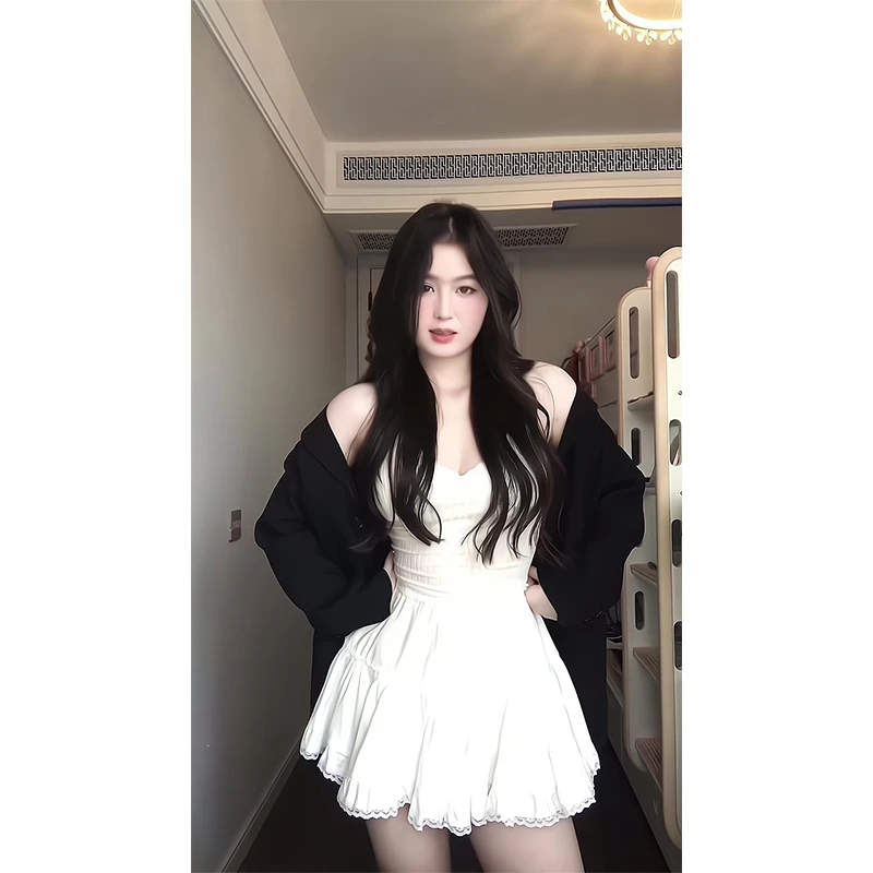 洋气休闲装2025开春衣服法式吊带背心内搭西装外套高腰显瘦半身裙