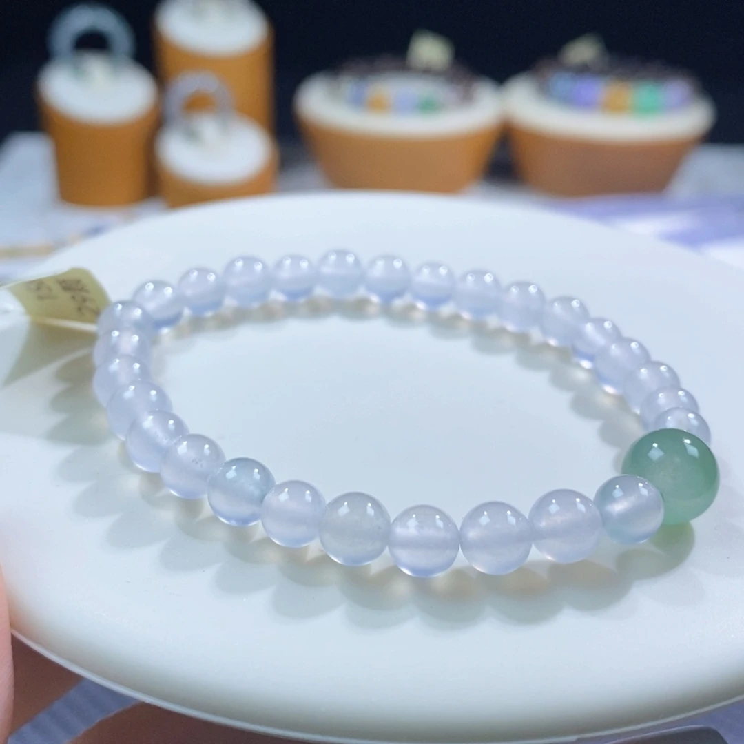 翡翠散珠翡翠茅台白手串6mm