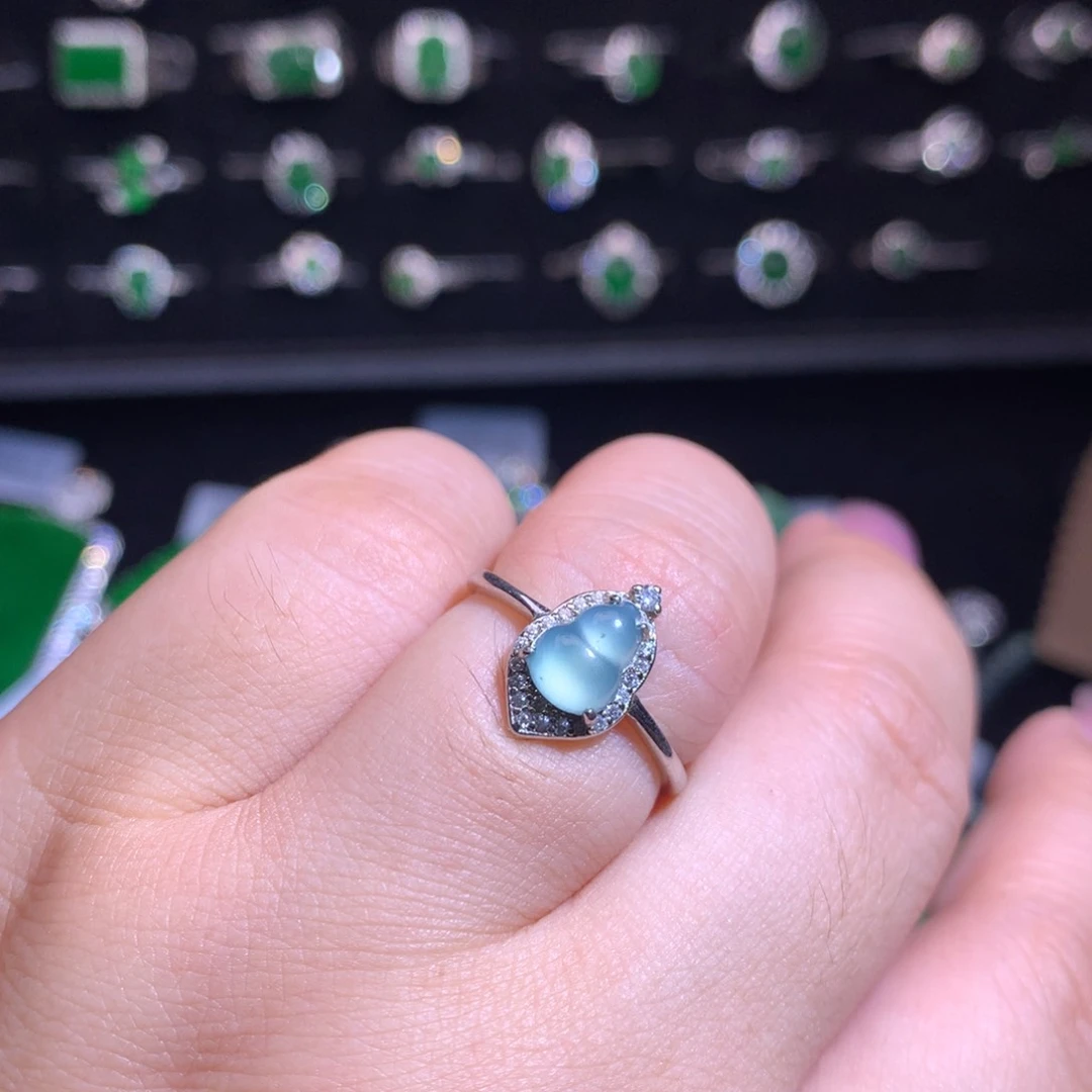 【闪购商品】翡翠戒指银S925镶嵌天然翡翠