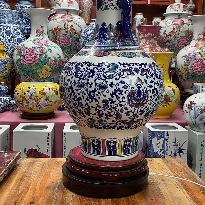 拍****景德镇陶瓷手工手绘花瓶摆件