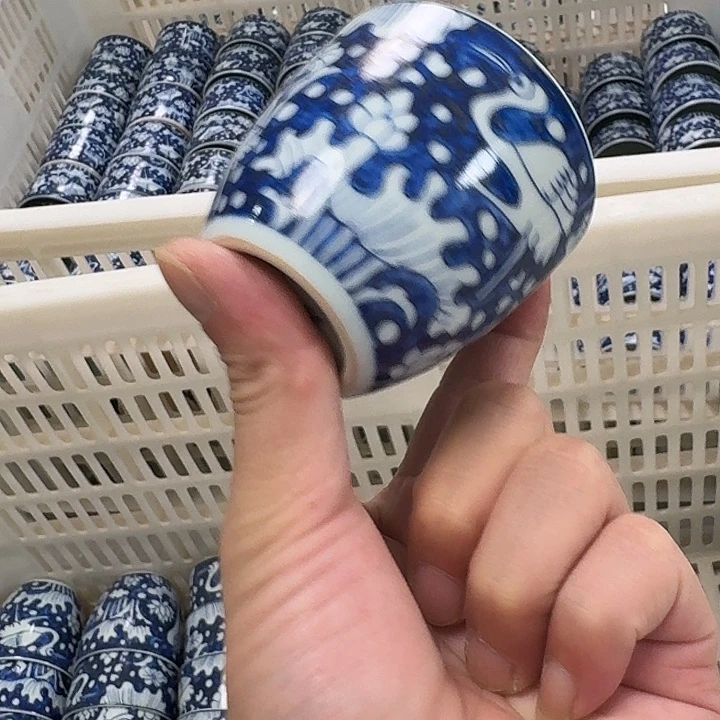 瓷片青花一路连科手雷杯景德镇