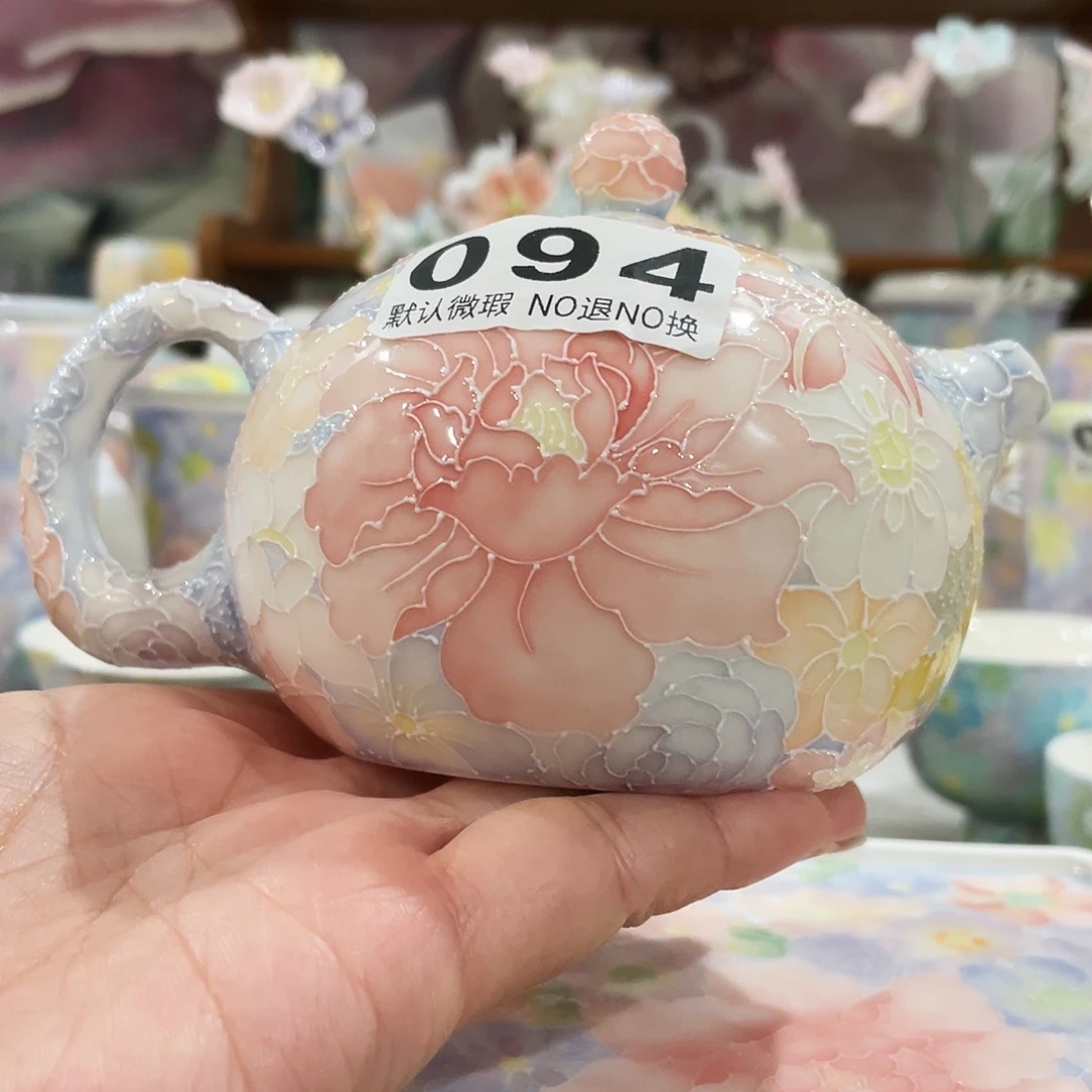 陶瓷手柄款万花西施壶