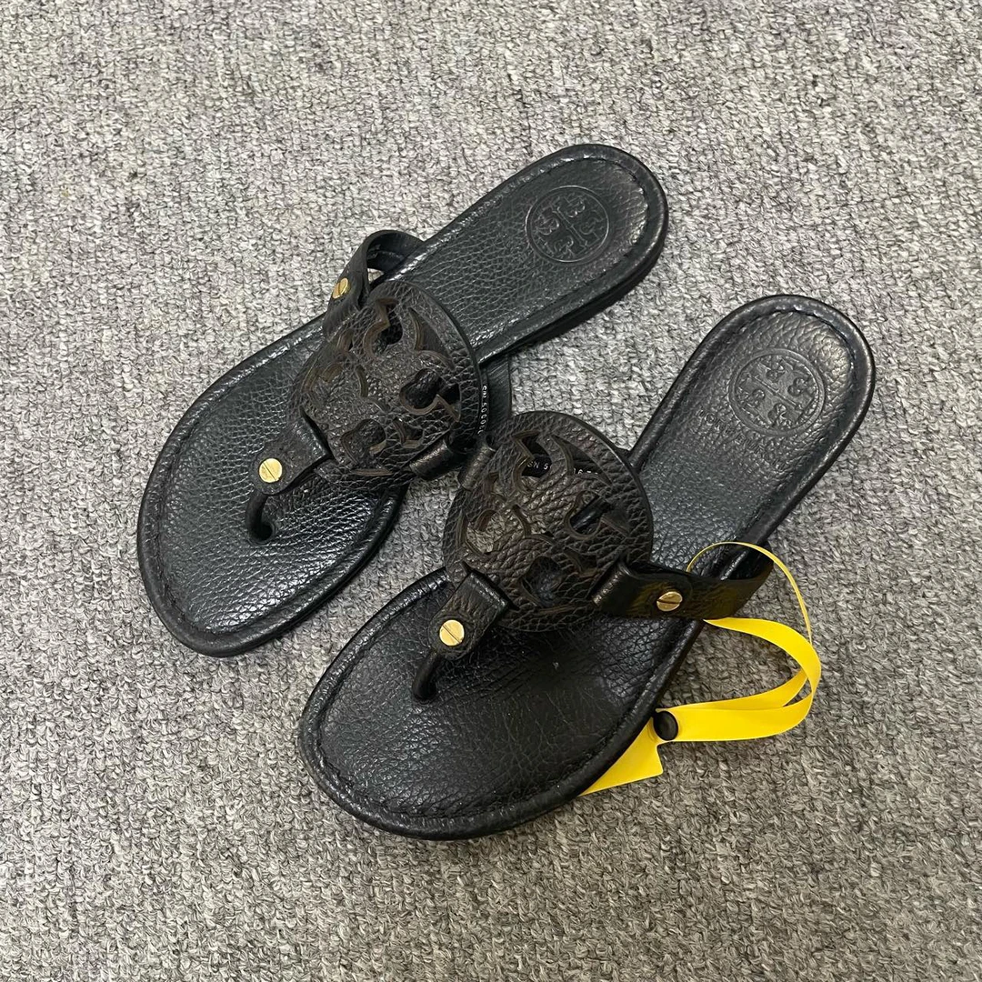 95新 TORY BURCH/汤丽柏琦 有盒 Miller镂空人字拖鞋35.5码/10178