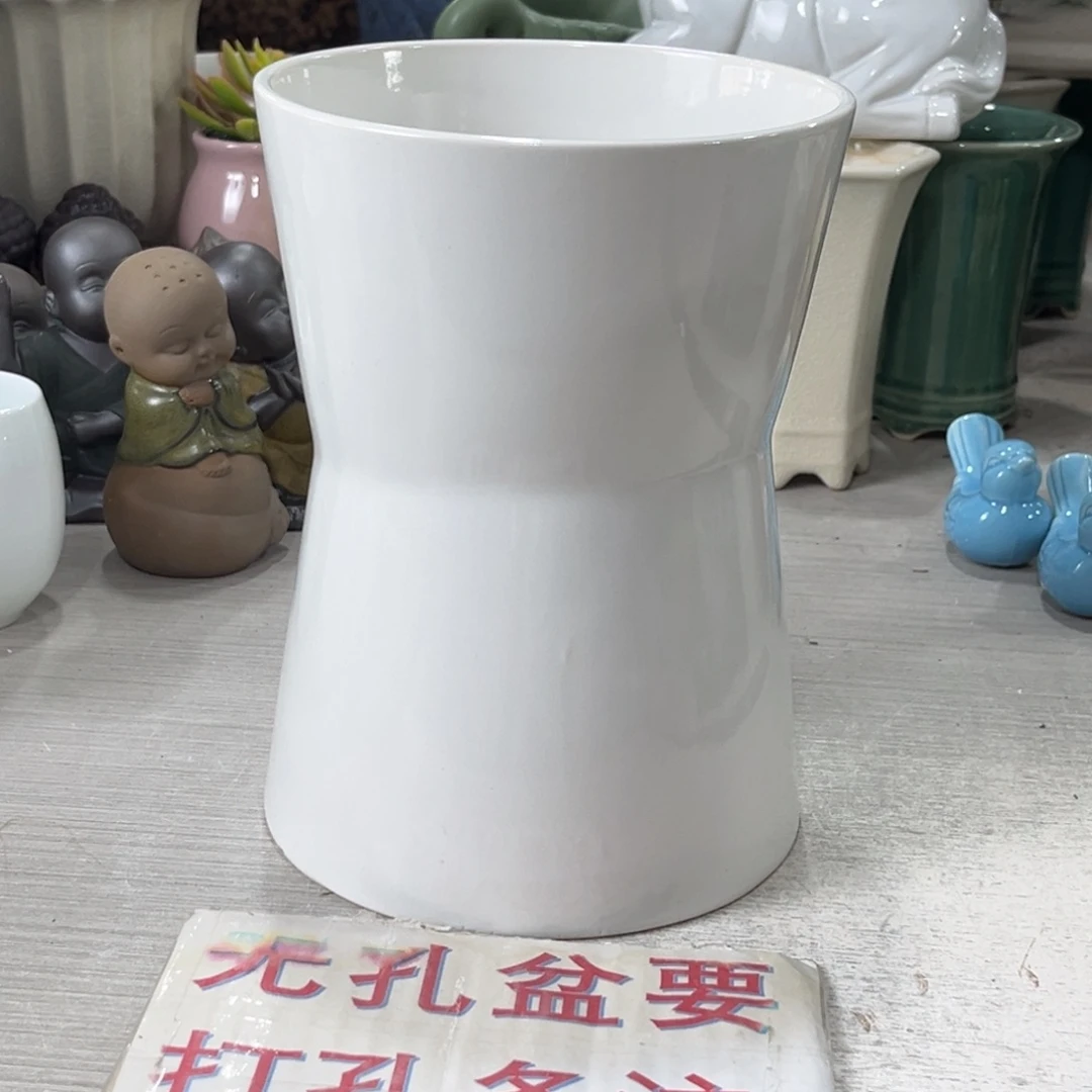 陶瓷绿植多肉微瑕花盆口径14*20无孔