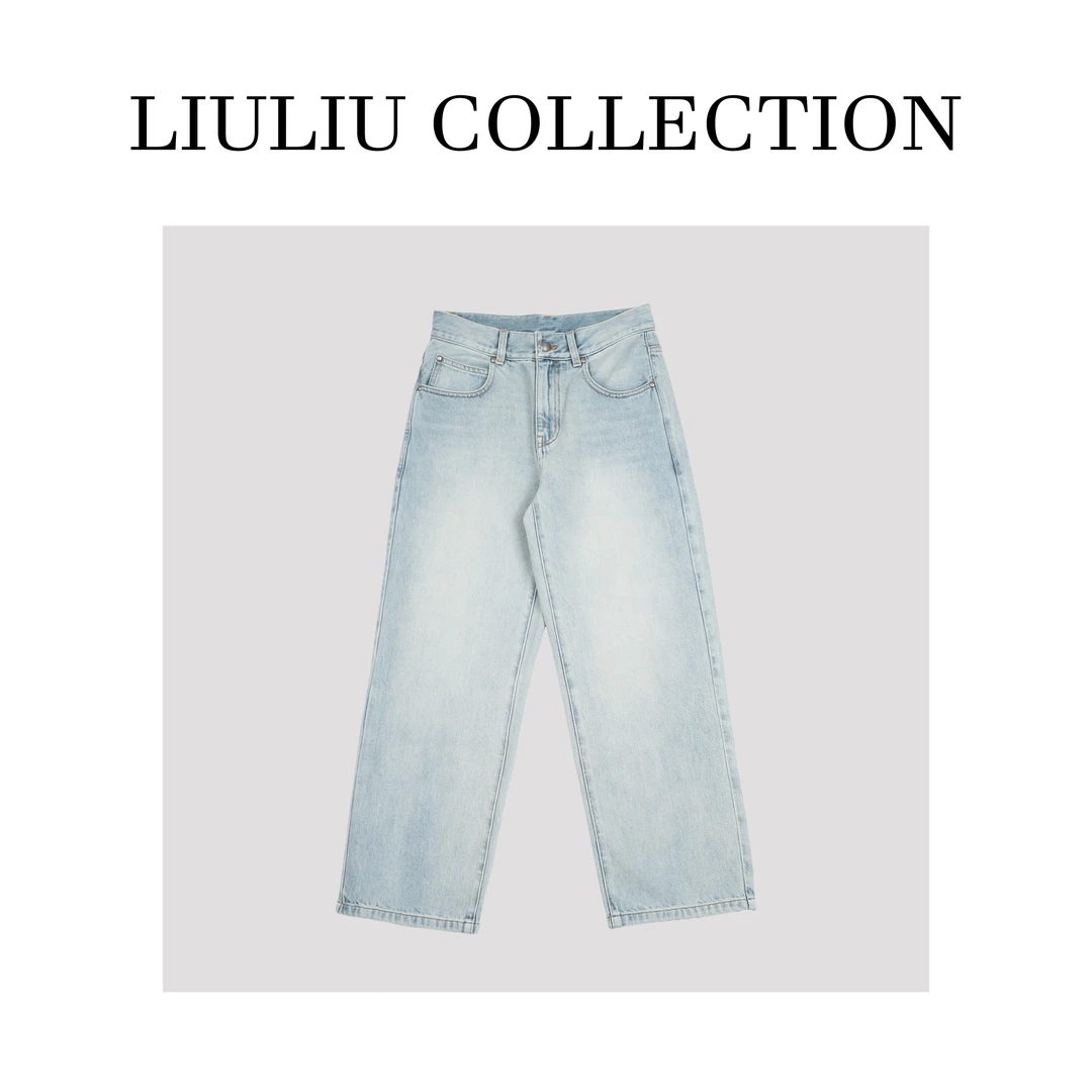 土耳其老木机手工水洗直筒牛仔裤 青春活力 纹理立体饱满