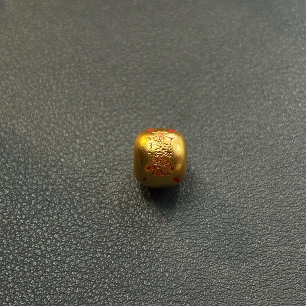 刘爷专属 深圳水贝足金金光咒老型单珠古法工艺