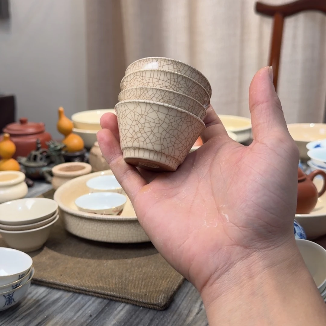开片主人杯福利价茶具四只