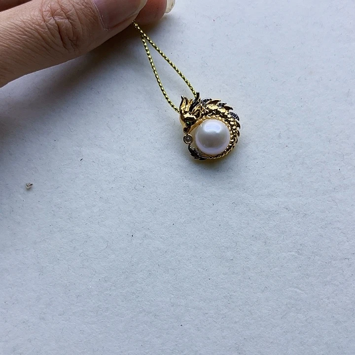 淡水珍珠胸饰银S925镶嵌l****爱