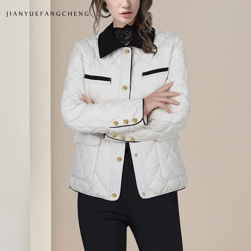 YIHUI伊卉欧洲站春轻薄款小香风羽绒服外套女白鸭绒短WH231881