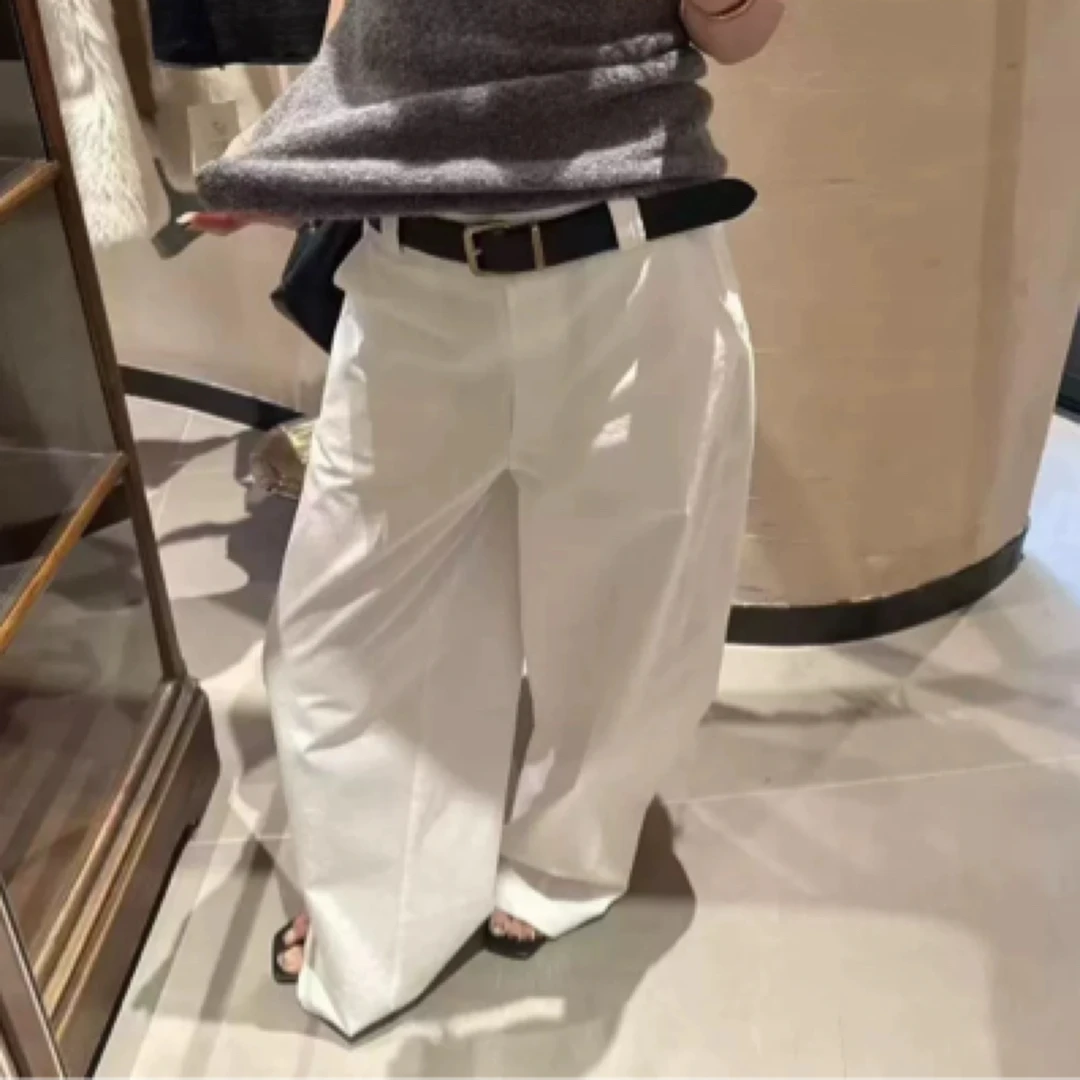 韩国东大门atmosphere春季向日葵同款高腰宽松阔腿休闲裤