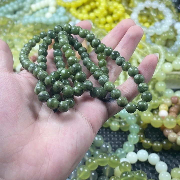 心***红蛇纹石玉未镶嵌手链