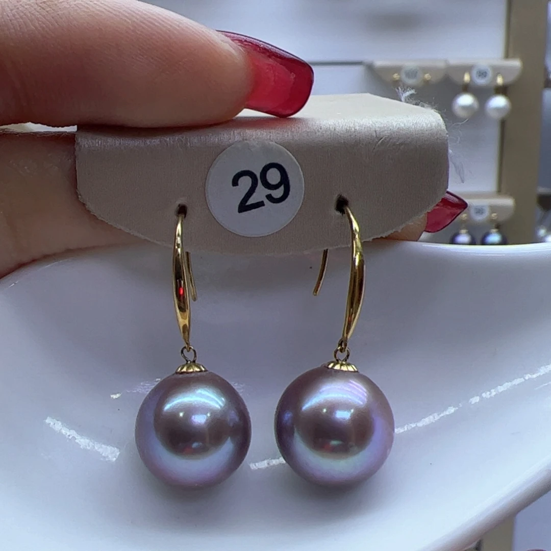 淡水珍珠耳饰18K金镶嵌
