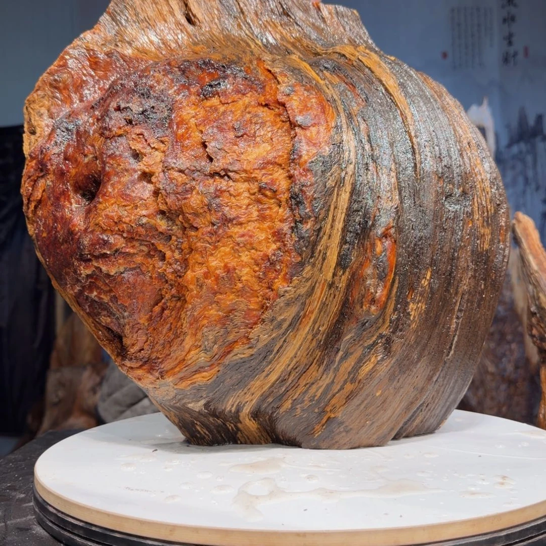 镇***心木三丰琥珀木 天然摆件12