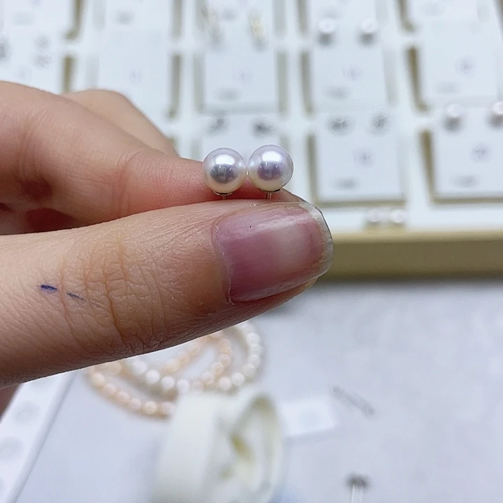 淡水珍珠耳饰银S925镶嵌姚
