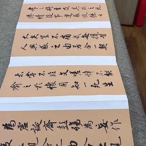 扇子兰亭集序行书册页作品