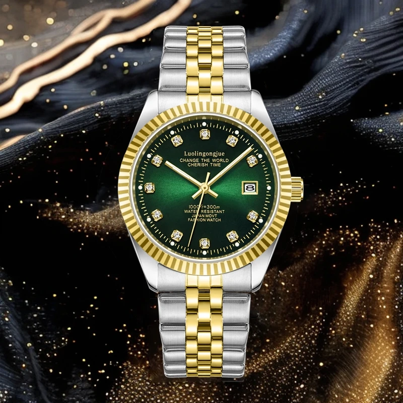 【专柜正品】--LLGJ日志间金绿---全新防水男款商务手表XR-39