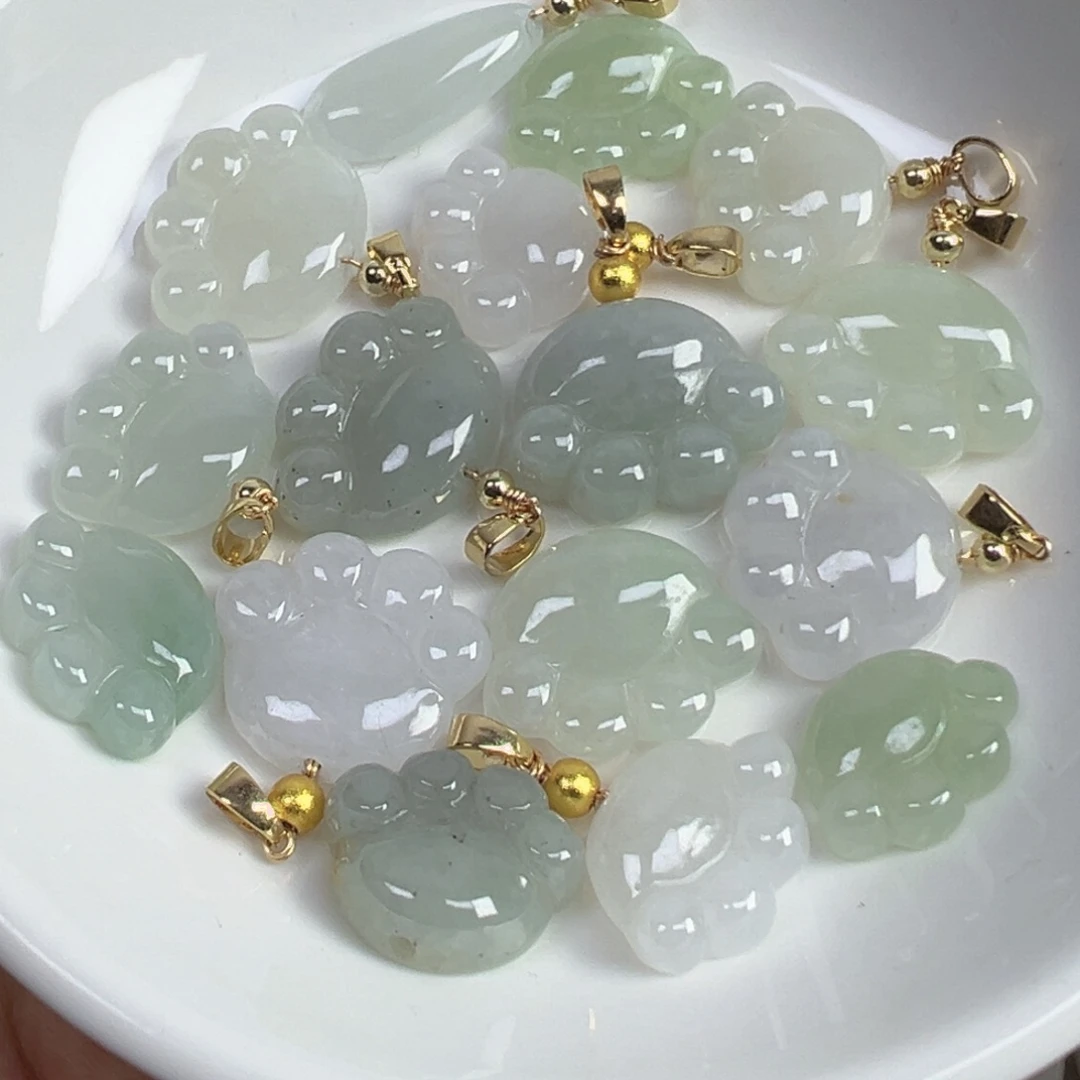 翡翠散珠翡翠猫爪一个可挑