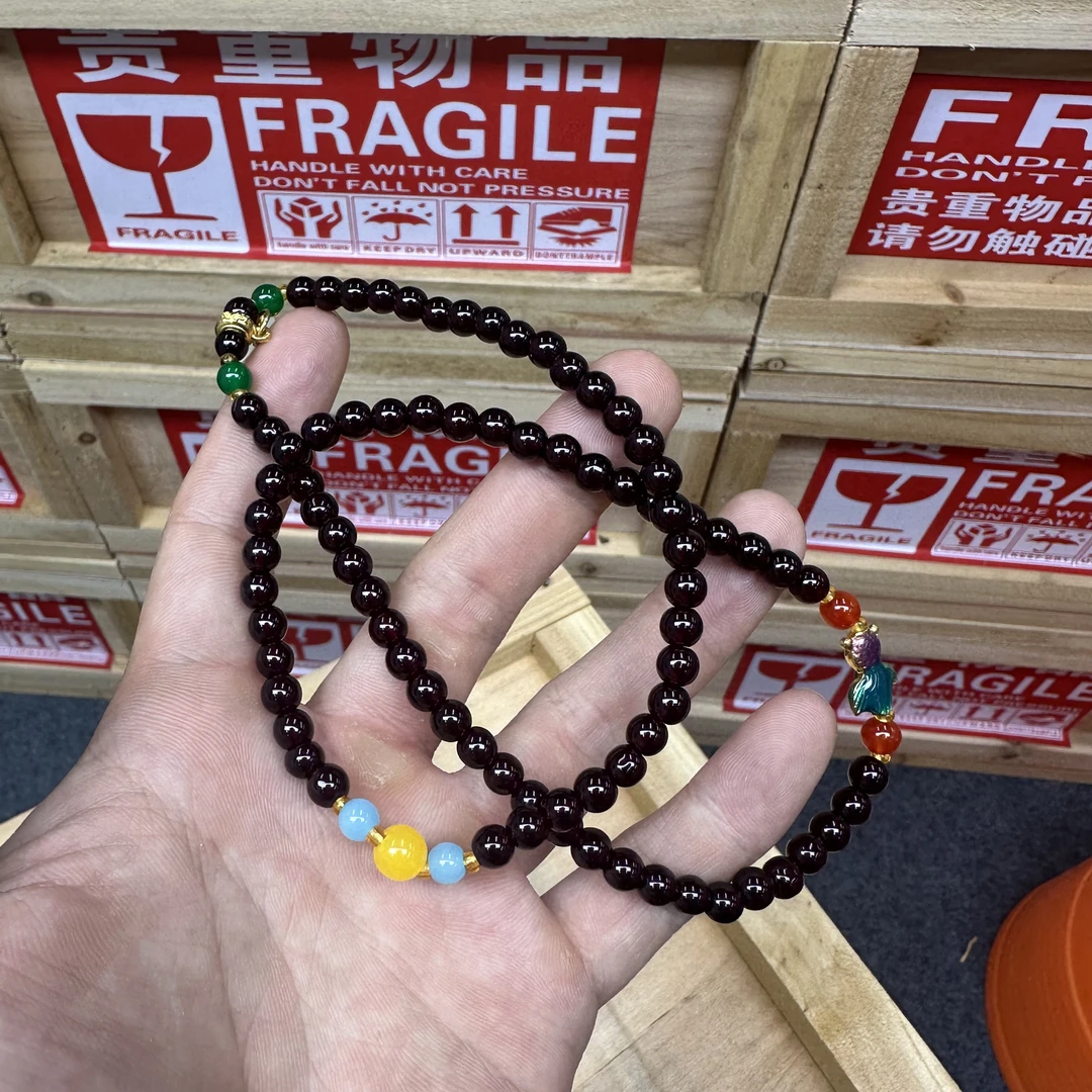 S1266石榴石多圈时尚精品手串无礼盒