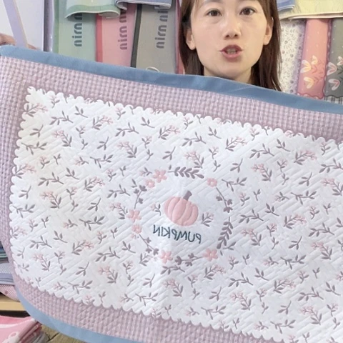 棉纱布棉蓝色南瓜