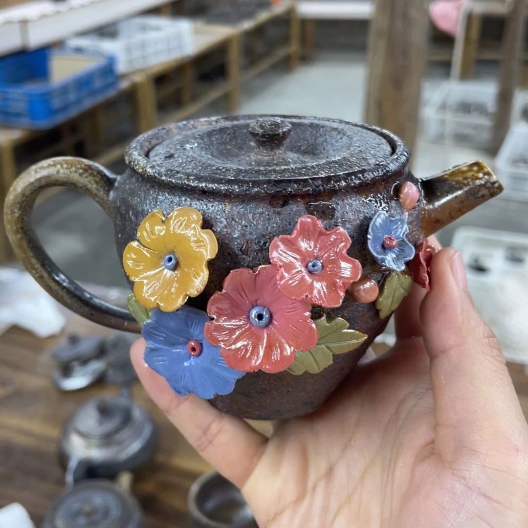 ༺***༻茶壶柴烧柴烧茶壶瑕