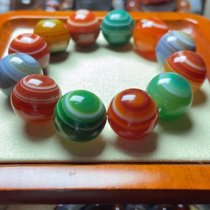 玛瑙/玉髓未镶嵌手串多宝象形彩眼