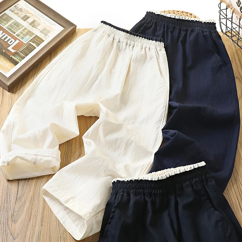 男童夏季防蚊裤2025新款儿童凉感直筒长裤中大童时尚透气空调裤子