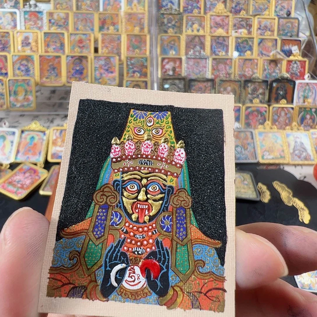 吊坠喜*纯手绘扎基拉姆唐卡