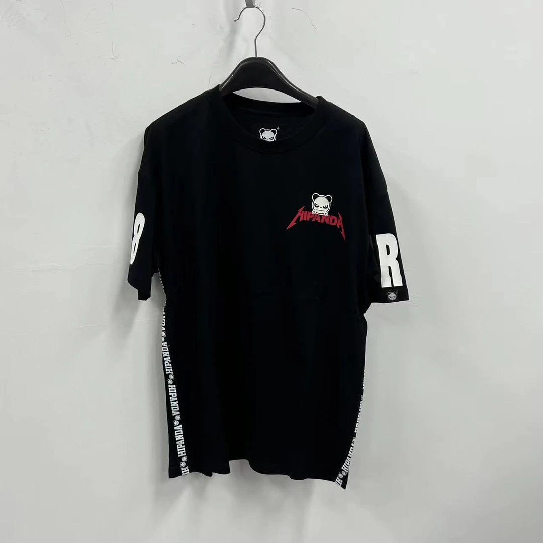 夏季潮流男印花黑色短袖 C637