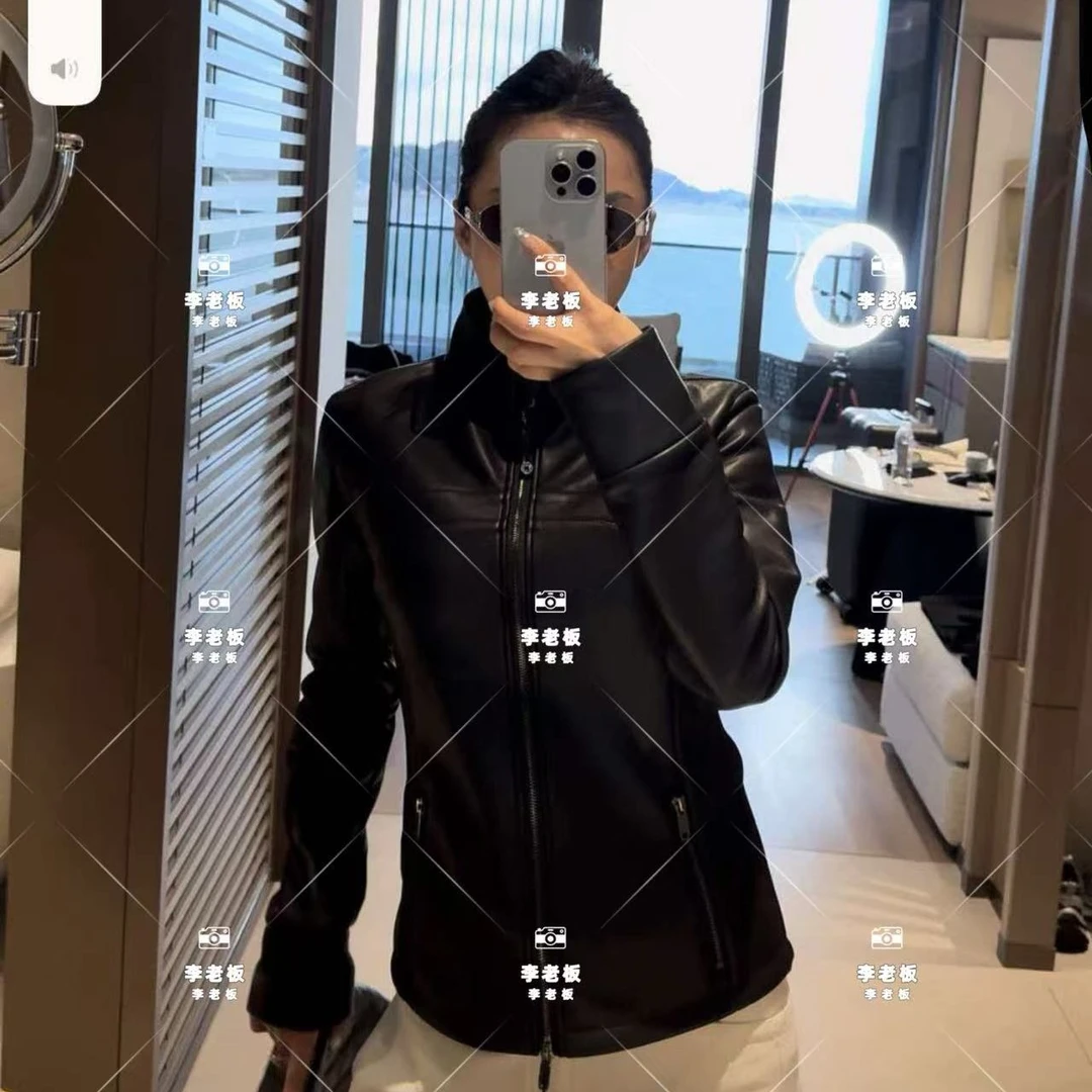 2026定制修身立体剪裁进口蛋白皮外套