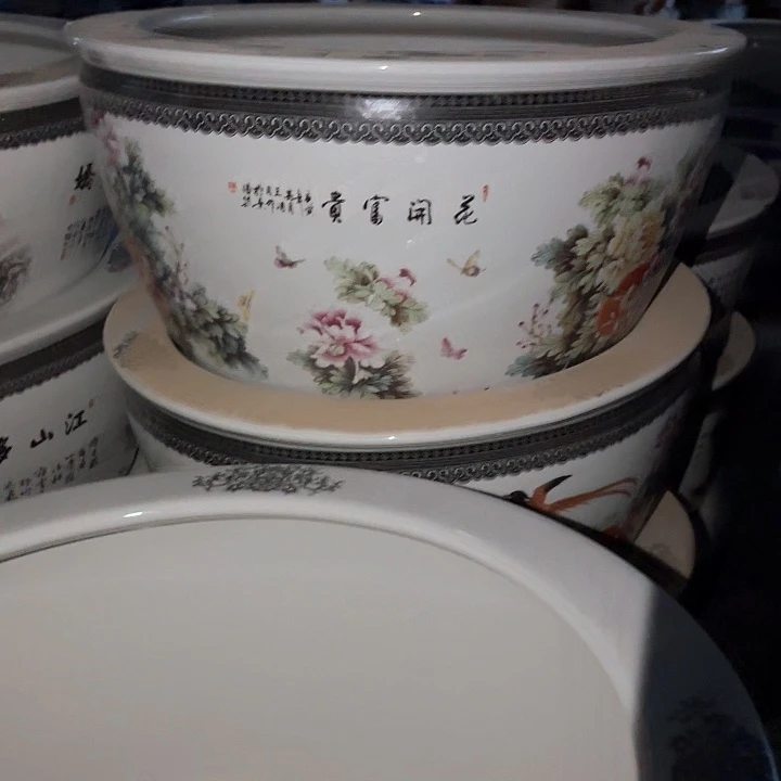 一***狱瓷片花开富贵53*32➕圆盘底座
