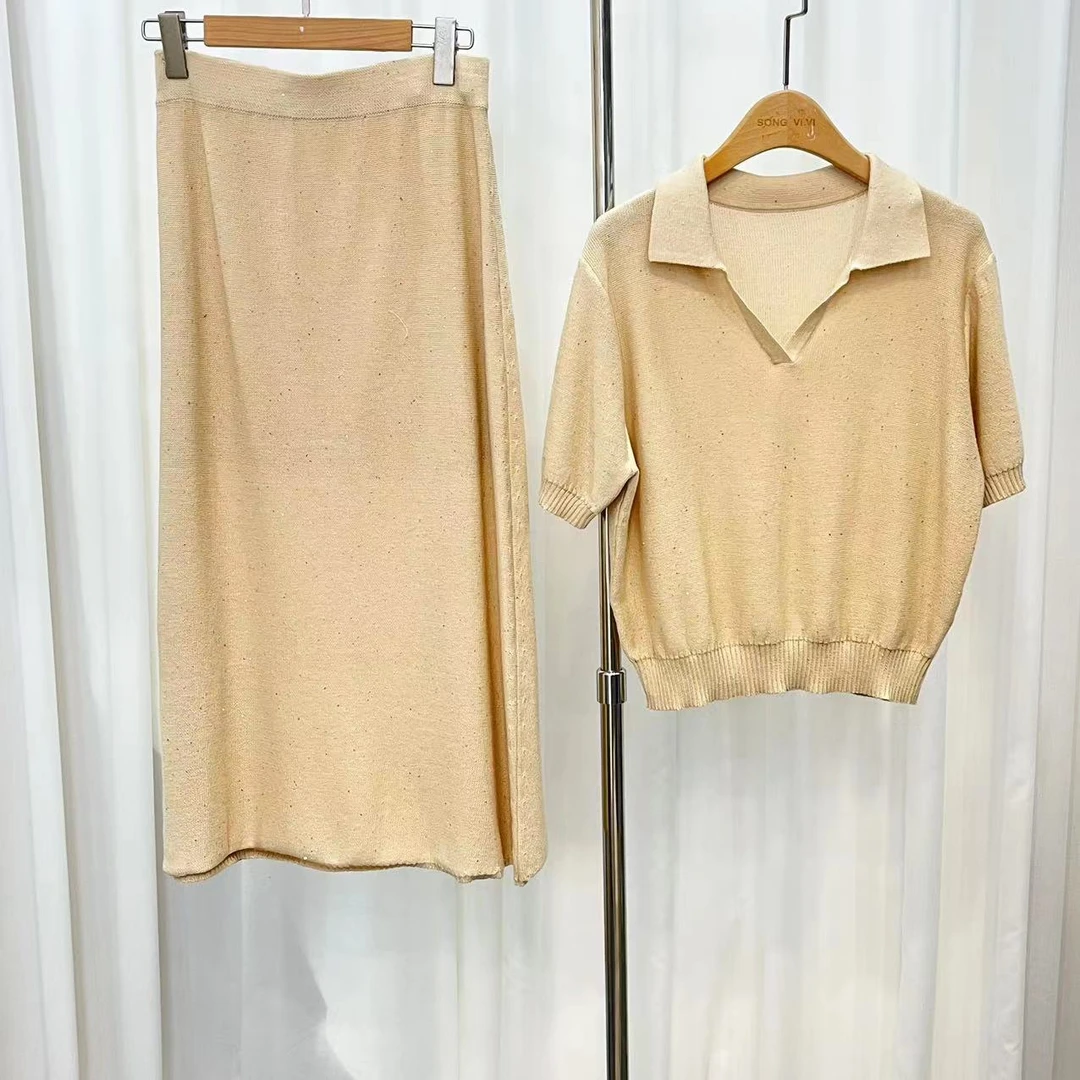 【半裙套装】通勤套装气质重工洋气百搭设计师夏季轻奢短袖半身裙