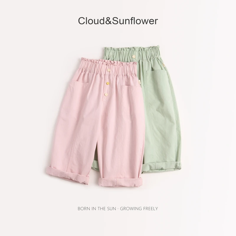 【云朵小葵】女童夏季裤腰三粒扣休闲裤660916