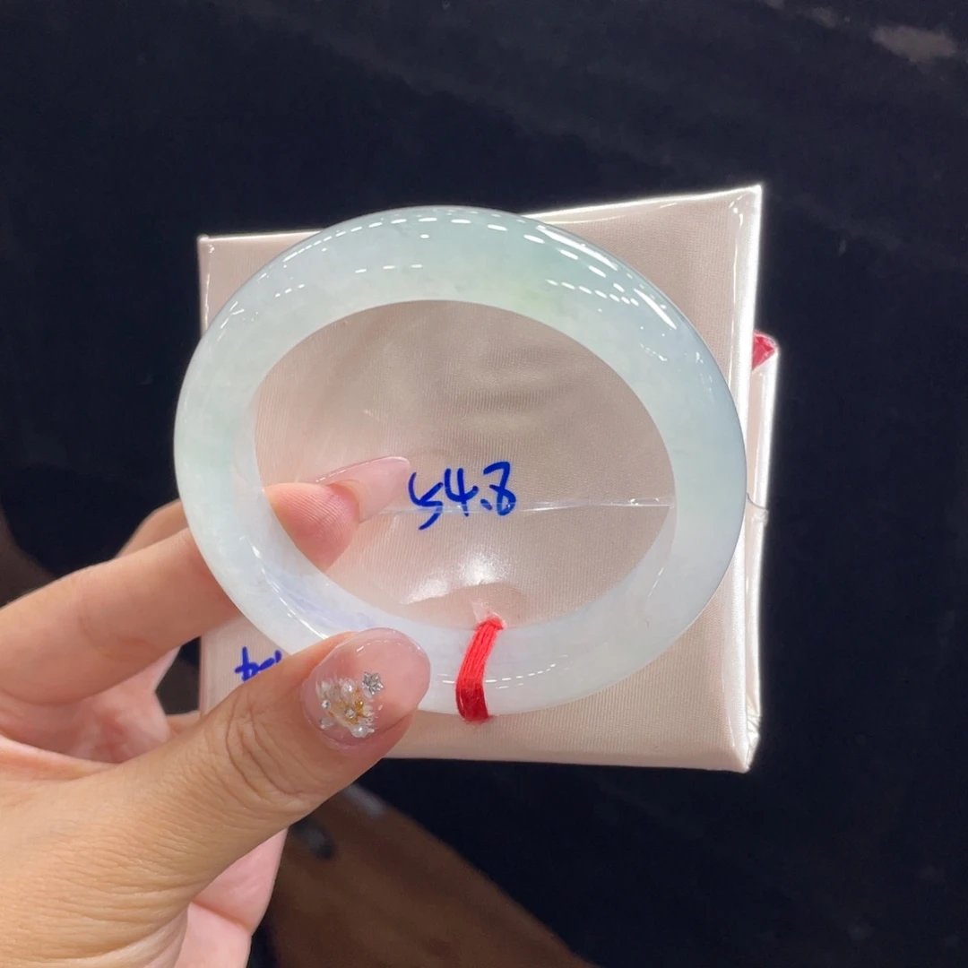 翡翠未镶嵌手镯23号 54.8正圈芙蓉绿