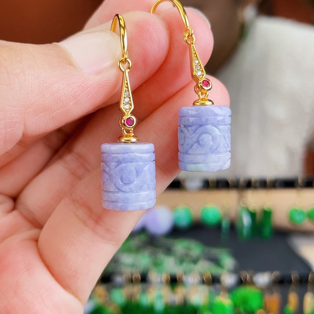 翡翠银S925镶嵌耳饰