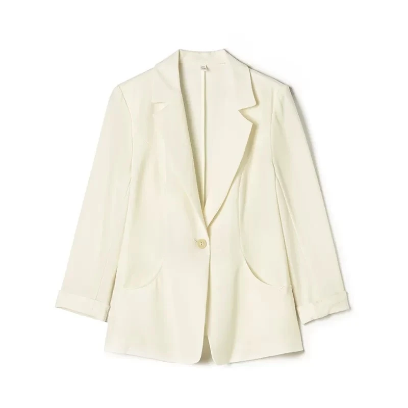 1068职场气质一粒扣上衣长袖西装外套女2024秋