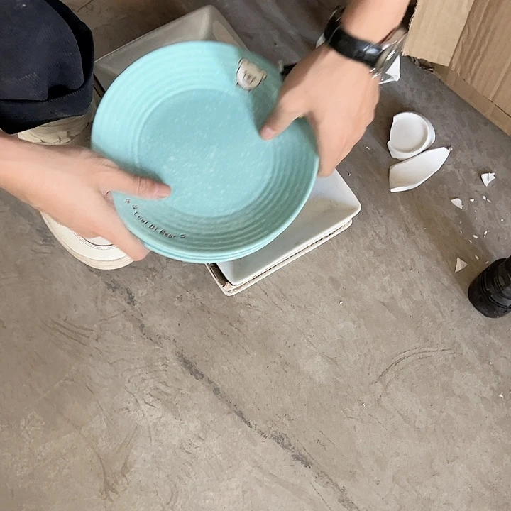 2只盘破损包赔不补发介意勿拍