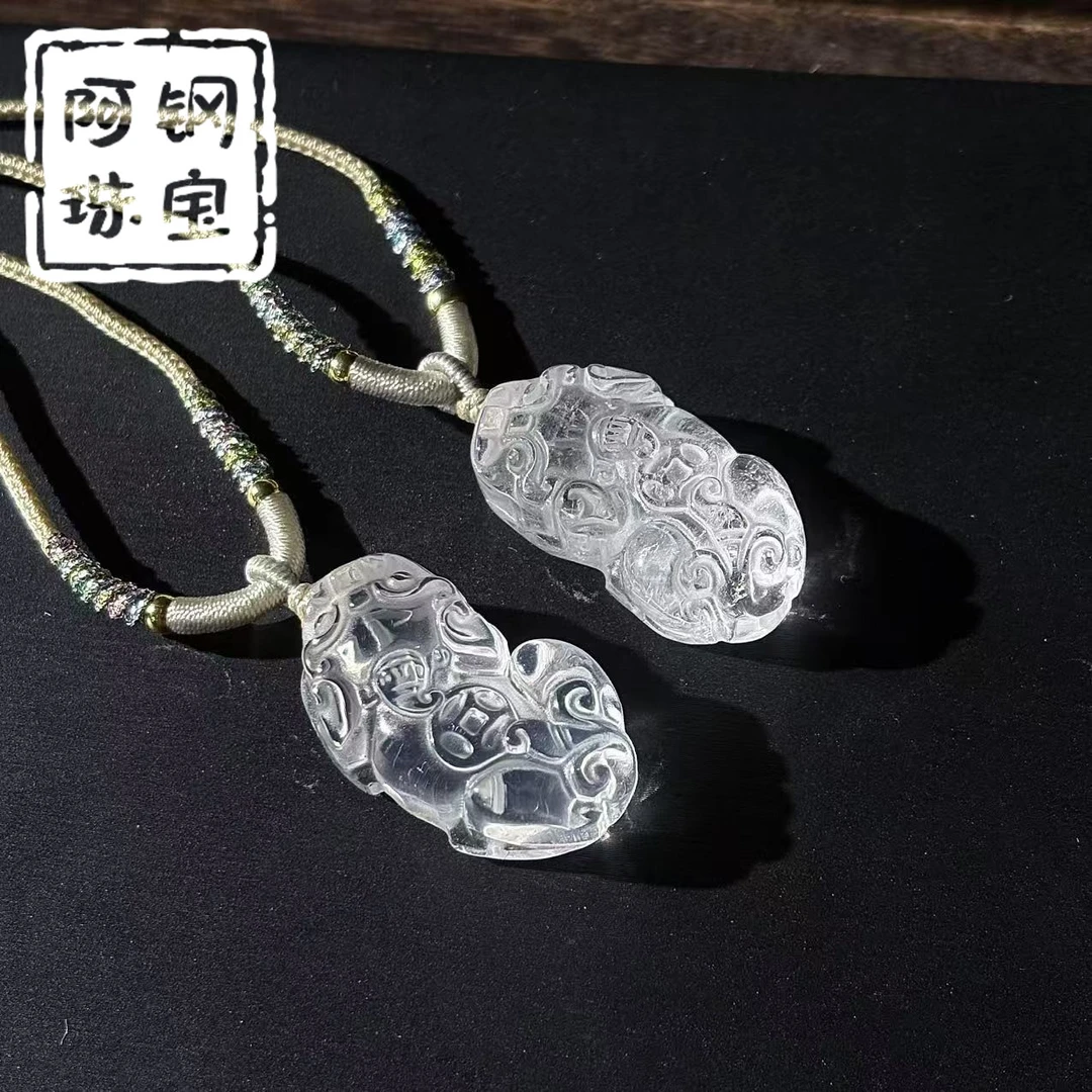 白水晶貔貅吊坠(31*17*10)（带绳）-多样性发其一-BS923