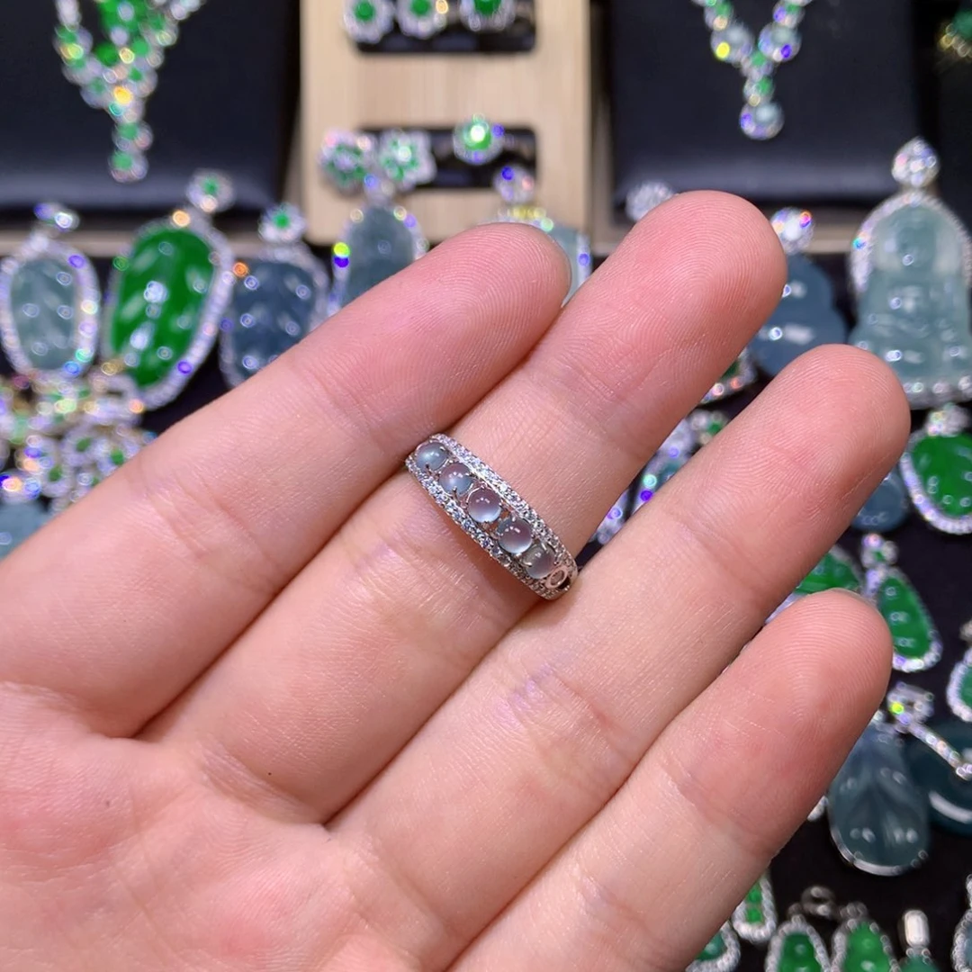 翡翠银S925镶嵌吊坠(赠链)戒指