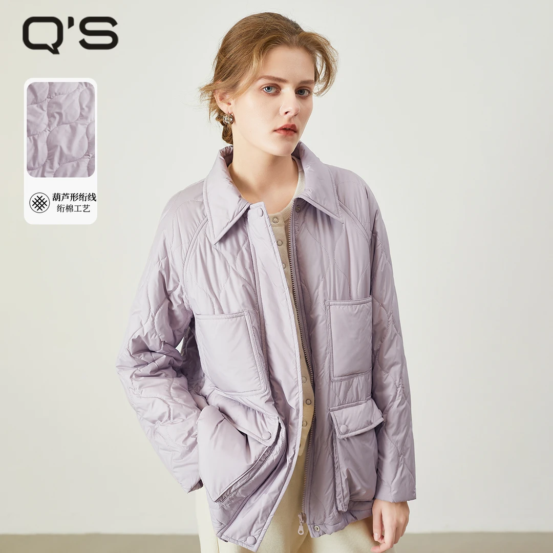 秸熙春季新款纯色保暖棉服轻工装巴恩风百搭休闲外套5XA193