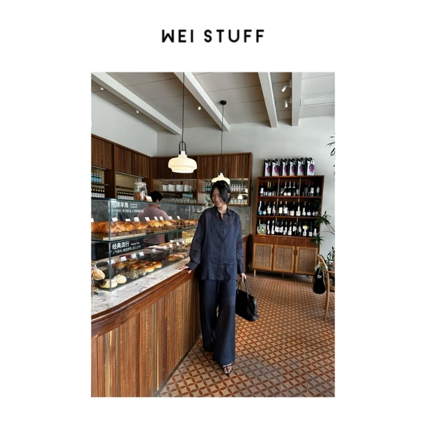 WEI STUFF  “去繁就简” 100%苎麻舒适宽松简约休闲套装 9159 .