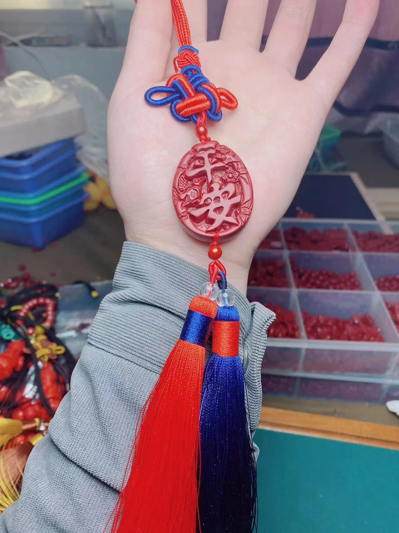 含辰砂工艺品 平安车挂件 紫金砂